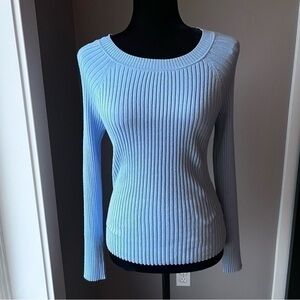 NWT Hippie Rose light blue sweater with open back size medium